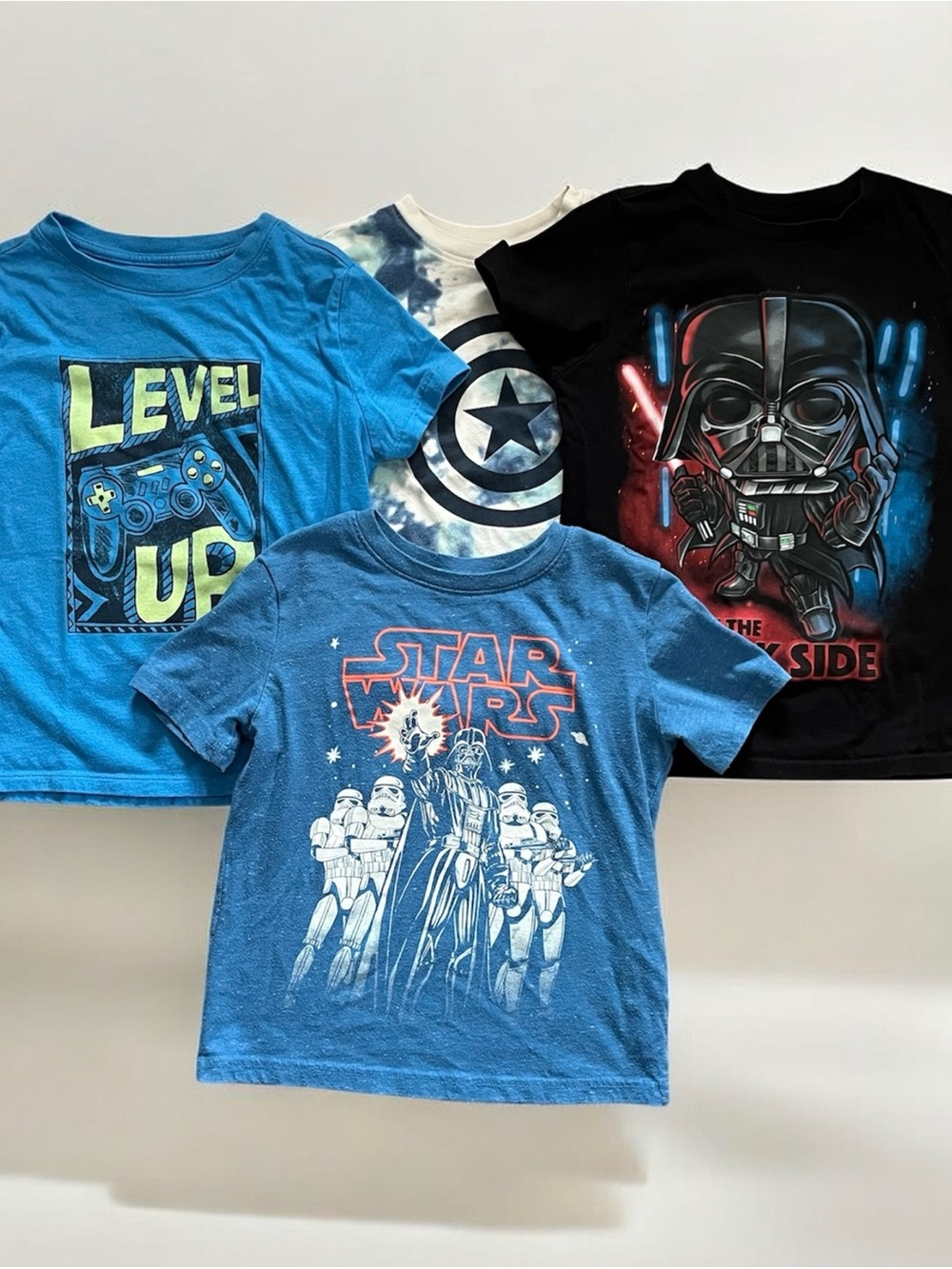 Star Wars • Marvel • Gaming • Kids Short Sleeve Tees Bundle (4)